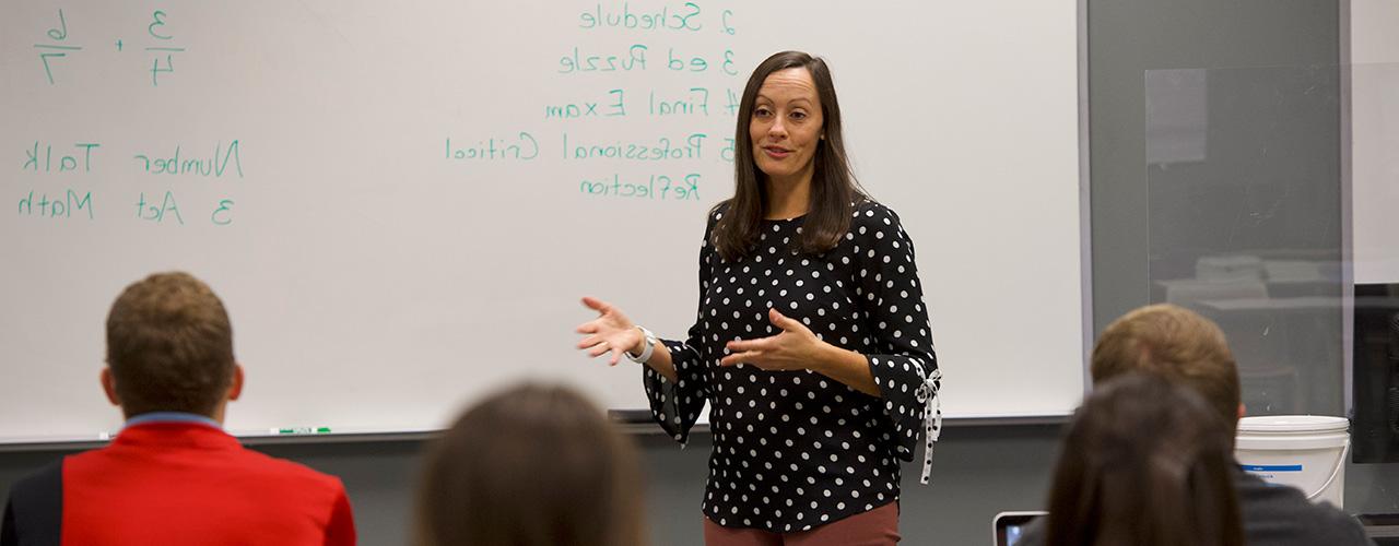 Dr. Lori Ferguson, assistant dean of the School of Education, teaches a class at Cedarville